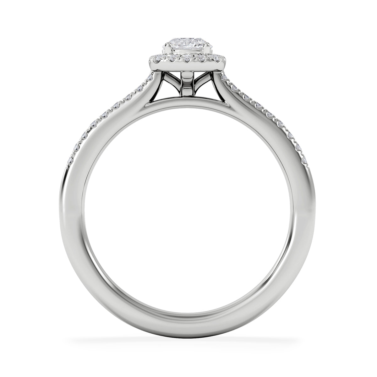 Lumia Round Cut Lab Diamond Halo Ring 0.50ct F/VS in 925 Silver