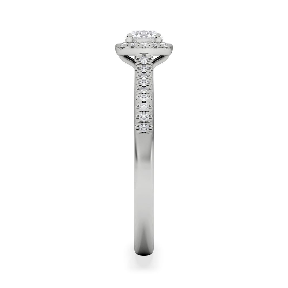Lumia Round Cut Lab Diamond Halo Ring 0.50ct F/VS in 925 Silver