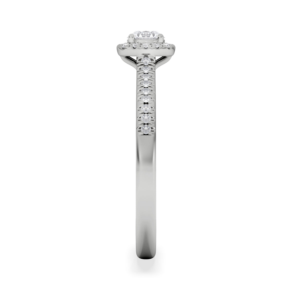 Lumia Round Cut Lab Diamond Halo Ring 0.50ct F/VS in 925 Silver