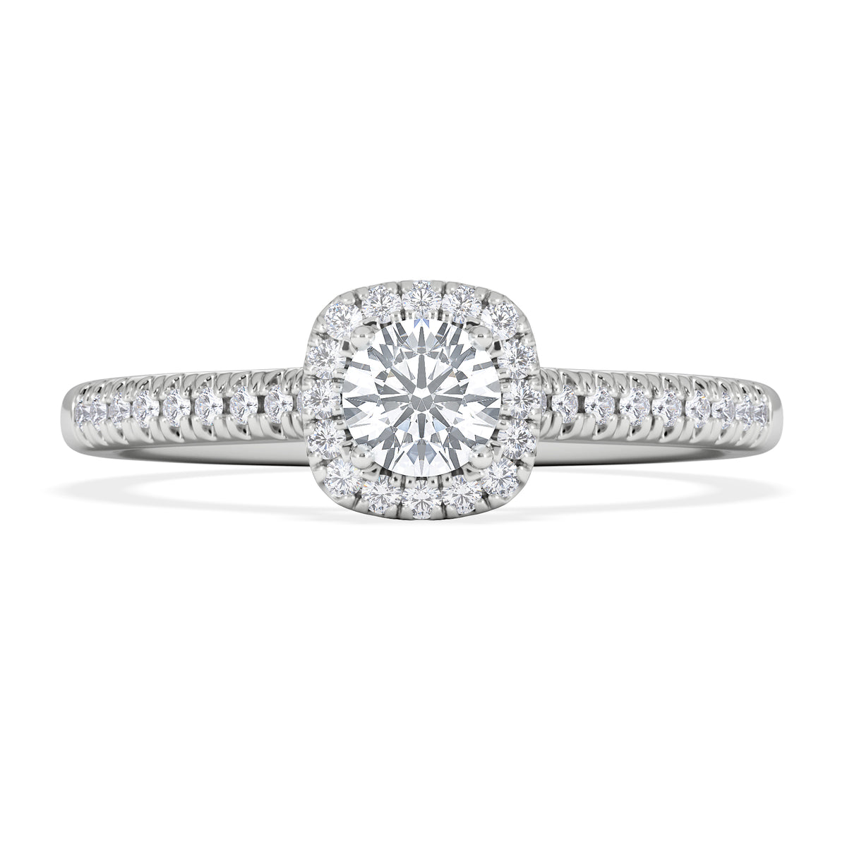 Lumia Round Cut Lab Diamond Halo Ring 0.50ct F/VS in 925 Silver