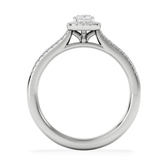 Lumia Cushion Cut Lab Diamond Halo Ring 0.50ct F/VS in 925 Silver