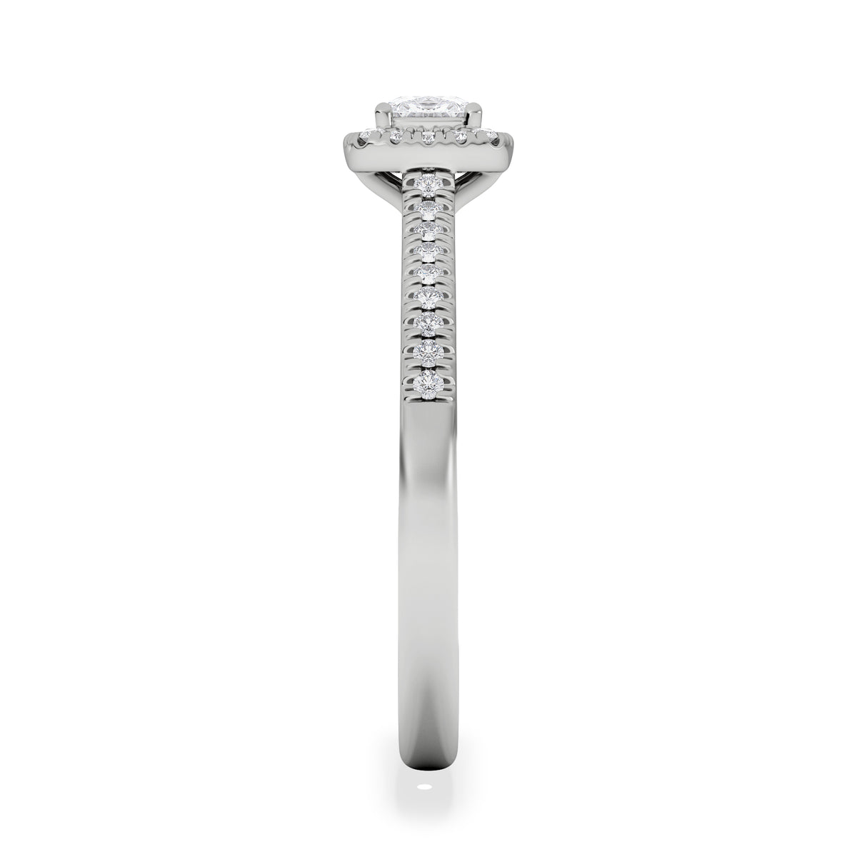 Lumia Cushion Cut Lab Diamond Halo Ring 0.50ct F/VS in 925 Silver