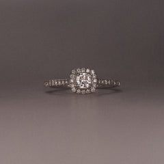 Lumia Cushion Cut Lab Diamond Halo Ring 0.50ct F/VS in 925 Silver