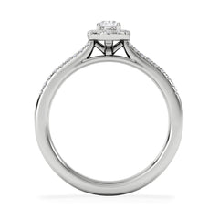 Lumia Oval Cut Lab Diamond Halo Ring 0.50ct F/VS in 925 Silver