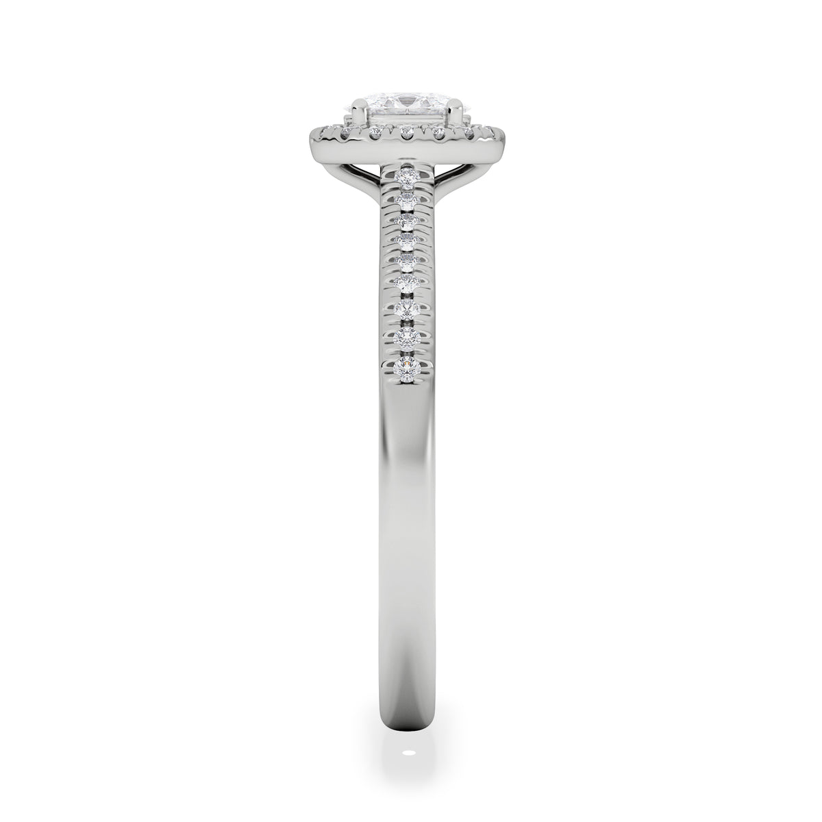 Lumia Oval Cut Lab Diamond Halo Ring 0.50ct F/VS in 925 Silver