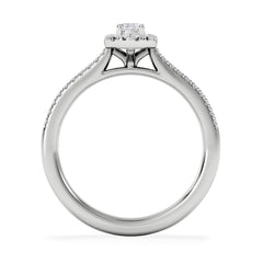 Lumia Pear Cut Lab Diamond Halo Ring 0.50ct F/VS in 925 Silver