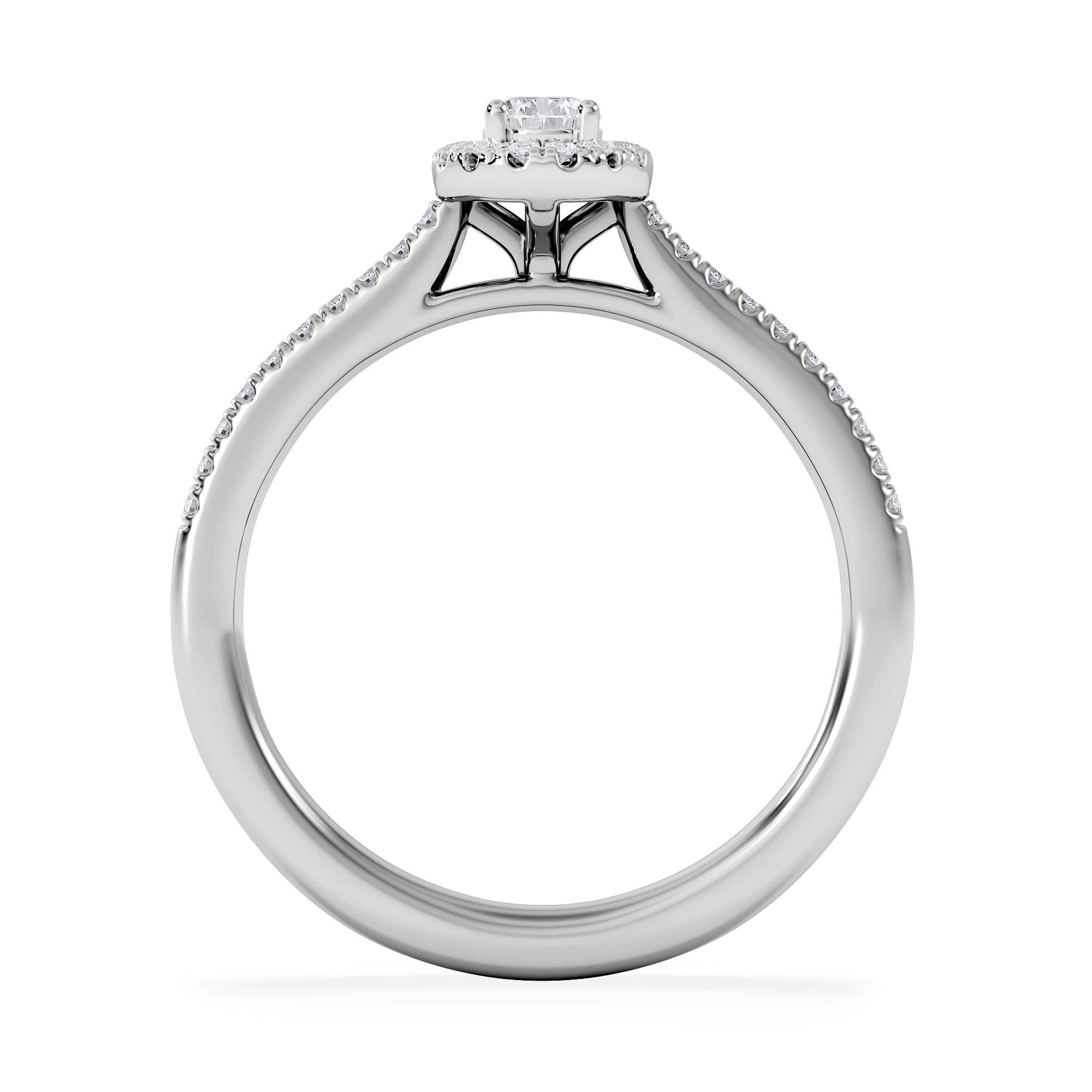 Lumia Pear Cut Lab Diamond Halo Ring 0.50ct F/VS in 925 Silver