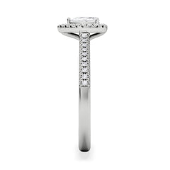 Lumia Pear Cut Lab Diamond Halo Ring 0.50ct F/VS in 925 Silver