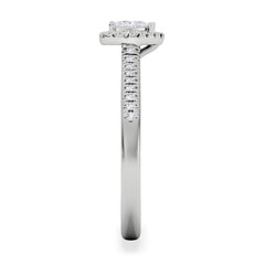 Lumia Heart Cut Lab Diamond Halo Ring 0.50ct F/VS in 925 Silver