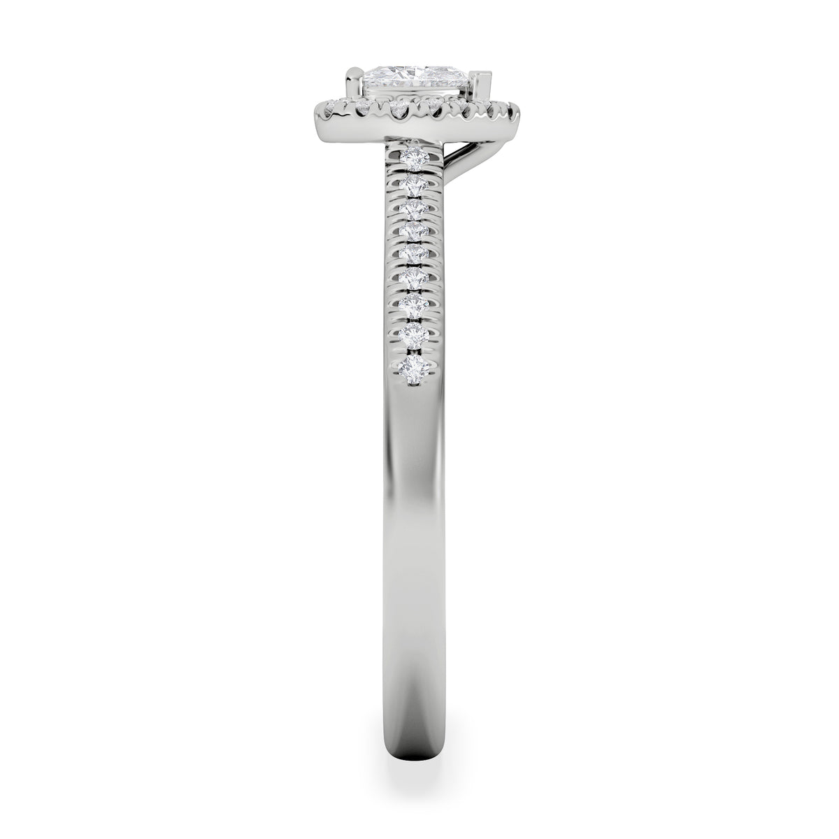 Lumia Heart Cut Lab Diamond Halo Ring 0.50ct F/VS in 925 Silver