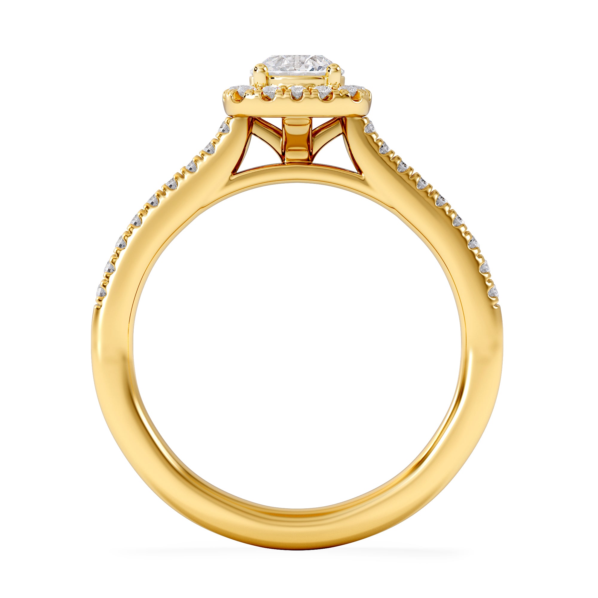 Lumia Round Cut Lab Diamond Halo Ring 0.70ct F/VS in 9K Gold