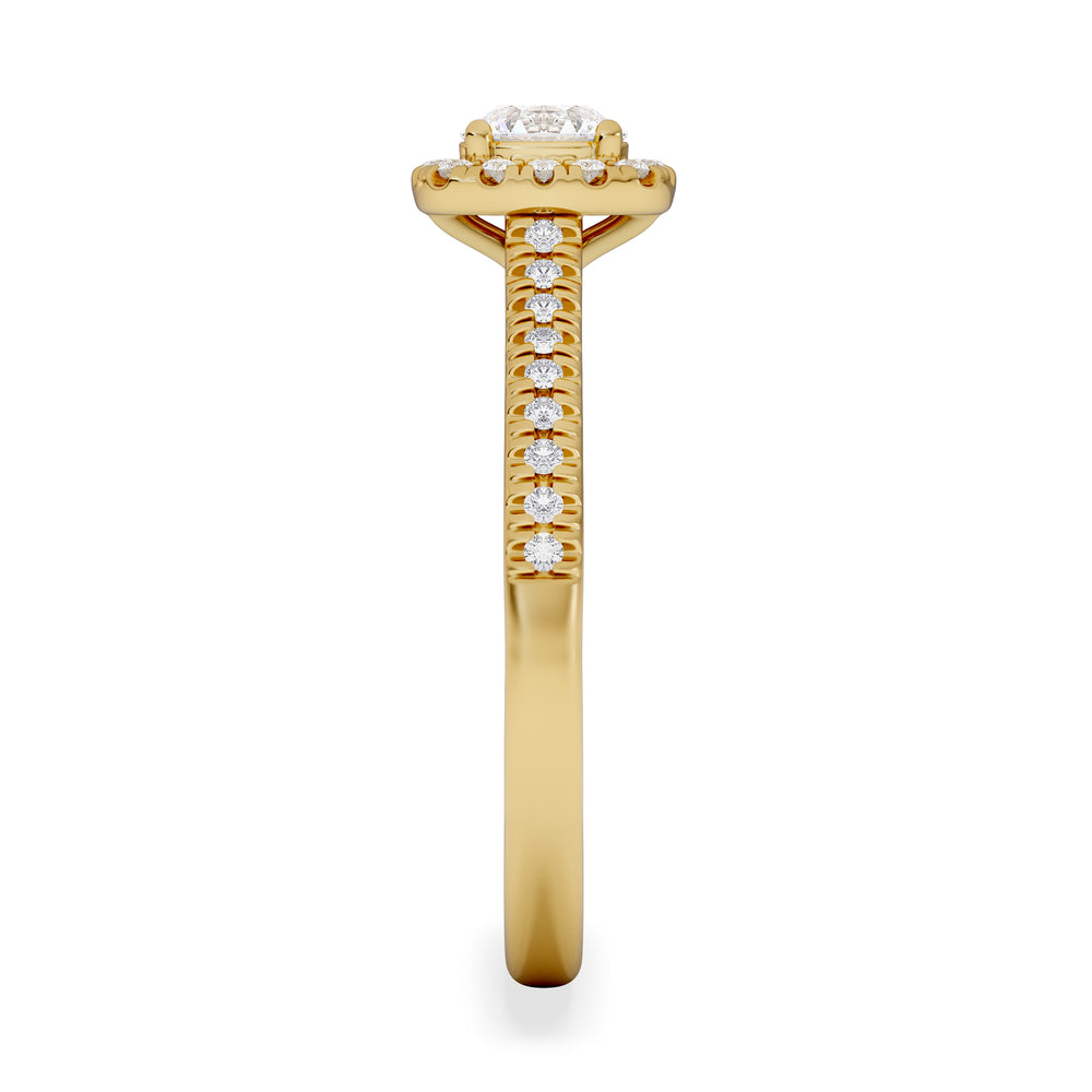 Lumia Round Cut Lab Diamond Halo Ring 0.70ct F/VS in 9K Gold