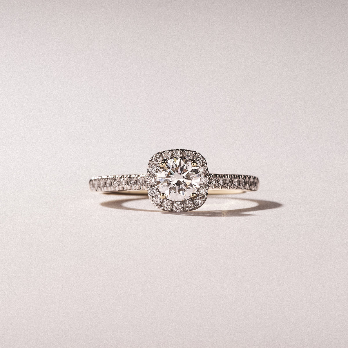 Lumia Round Cut Lab Diamond Halo Ring 0.70ct F/VS in 9K Gold