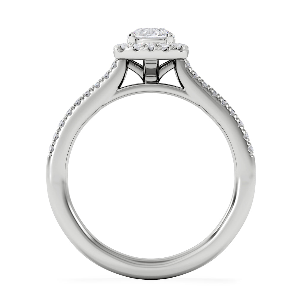 Lumia Round Cut Lab Diamond Halo Ring 0.70ct F/VS in 9K White Gold
