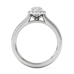 Lumia Round Cut Lab Diamond Halo Ring 0.70ct F/VS in 9K White Gold