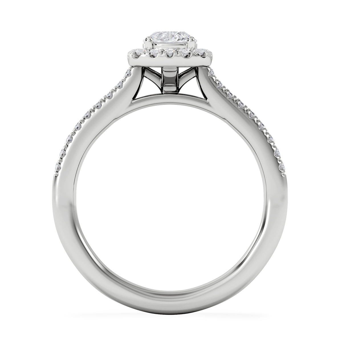 Lumia Round Cut Lab Diamond Halo Ring 0.70ct F/VS in 9K White Gold