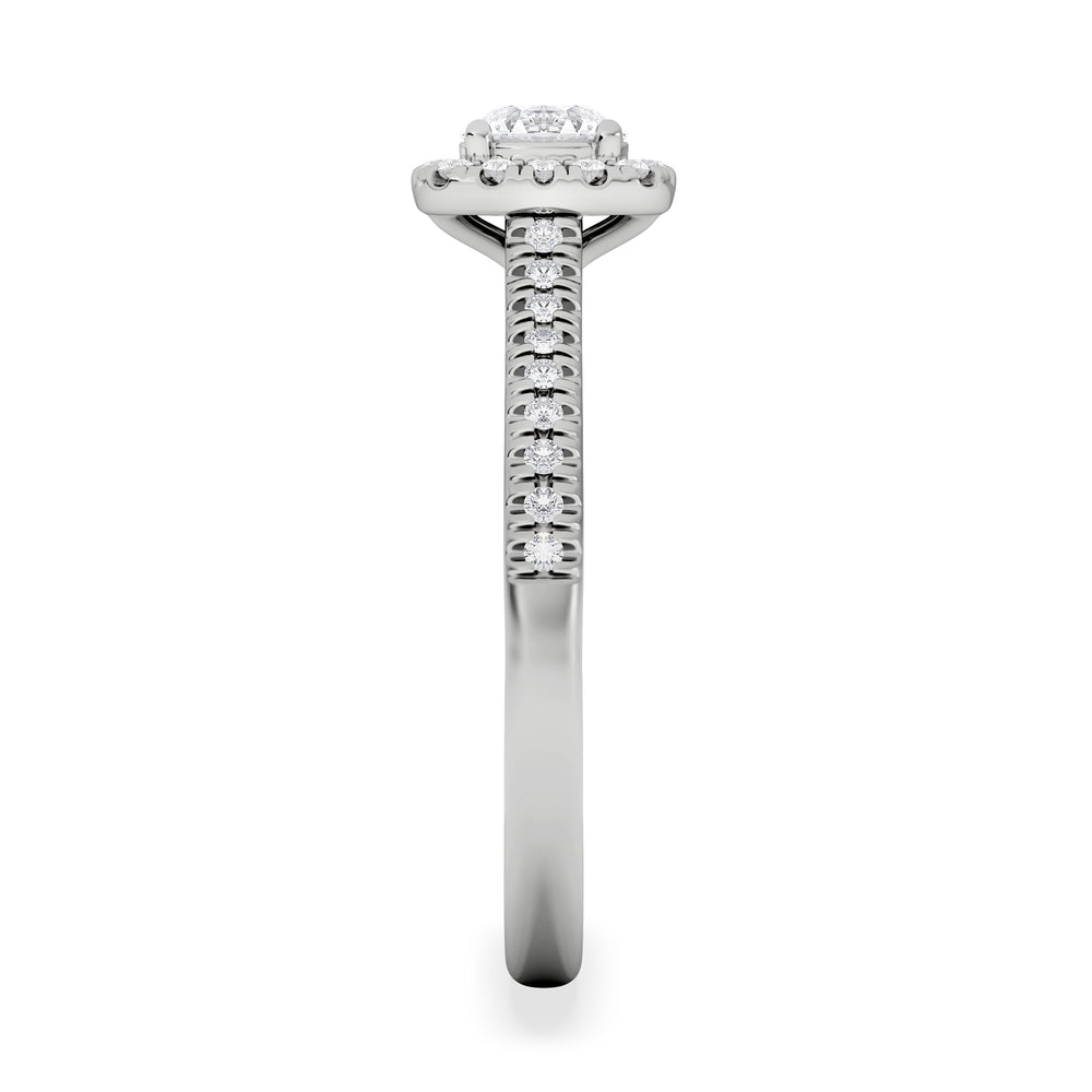 Lumia Round Cut Lab Diamond Halo Ring 0.70ct F/VS in 9K White Gold