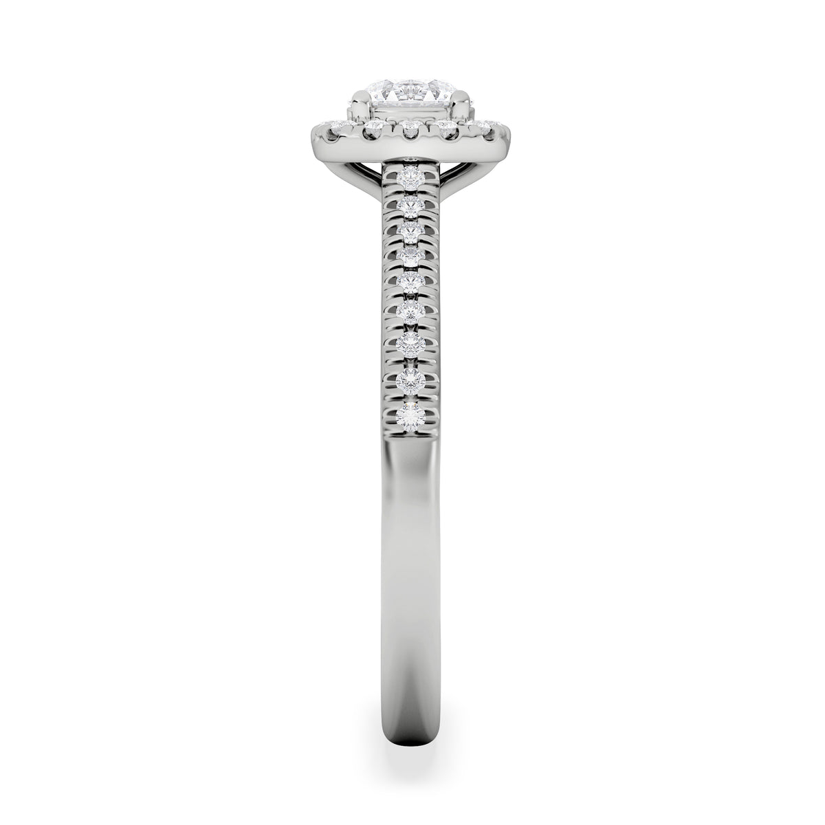 Lumia Round Cut Lab Diamond Halo Ring 0.70ct F/VS in 9K White Gold