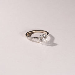 Lumia Cushion Cut Lab Diamond Halo Ring 0.70ct F/VS in 9K Gold