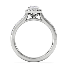 Lumia Cushion Cut Lab Diamond Halo Ring 0.70ct F/VS in 9K White Gold