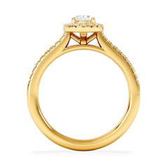 Lumia Oval Cut Lab Diamond Halo Ring 0.70ct F/VS in 9K Gold