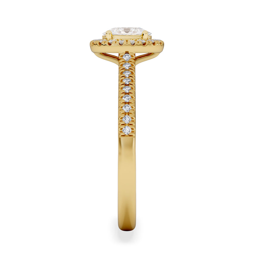 Lumia Oval Cut Lab Diamond Halo Ring 0.70ct F/VS in 9K Gold