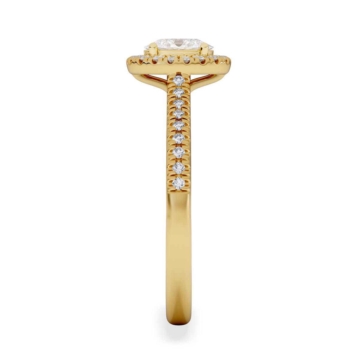 Lumia Oval Cut Lab Diamond Halo Ring 0.70ct F/VS in 9K Gold