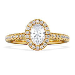 Lumia Oval Cut Lab Diamond Halo Ring 0.70ct F/VS in 9K Gold