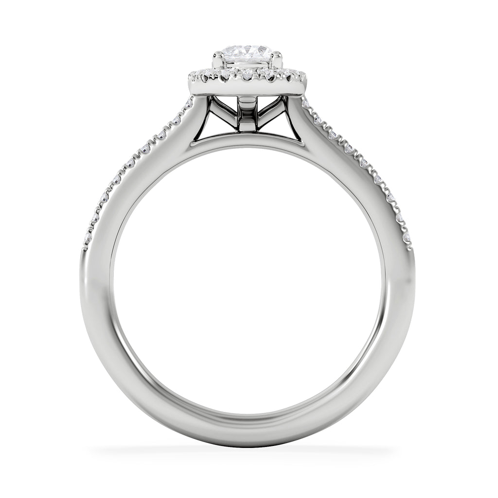 Lumia Oval Cut Lab Diamond Halo Ring 0.70ct F/VS in 9K White Gold