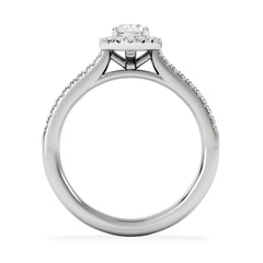Lumia Oval Cut Lab Diamond Halo Ring 0.70ct F/VS in 9K White Gold