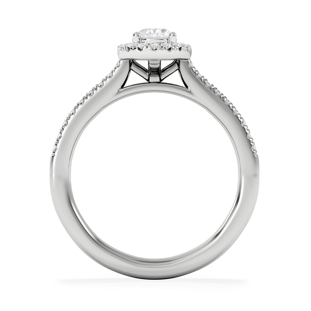 Lumia Oval Cut Lab Diamond Halo Ring 0.70ct F/VS in 9K White Gold