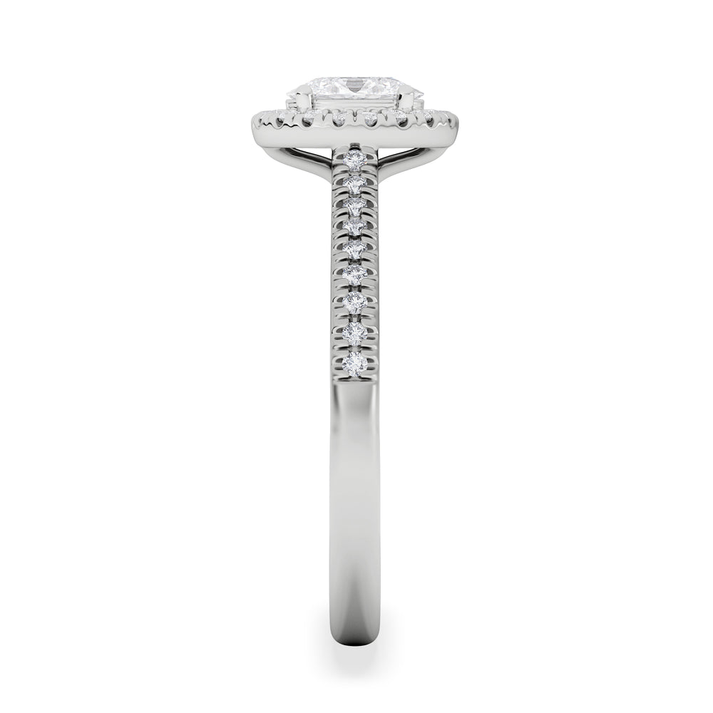 Lumia Oval Cut Lab Diamond Halo Ring 0.70ct F/VS in 9K White Gold