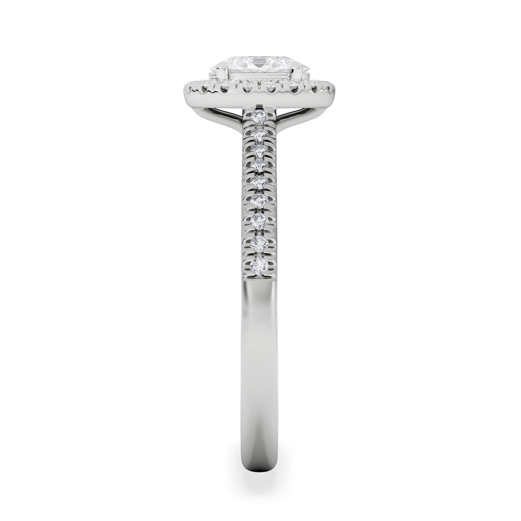Lumia Oval Cut Lab Diamond Halo Ring 0.70ct F/VS in 9K White Gold