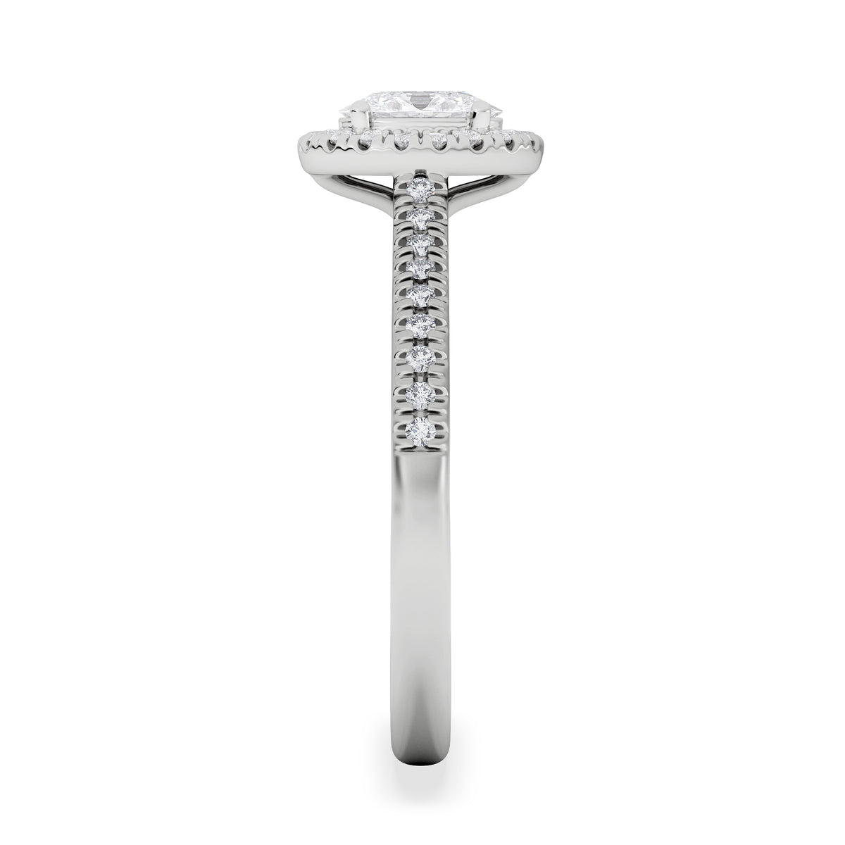 Lumia Oval Cut Lab Diamond Halo Ring 0.70ct F/VS in 9K White Gold