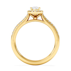 Lumia Pear Cut Lab Diamond Halo Ring 0.70ct F/VS in 9K Gold