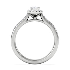 Lumia Pear Cut Lab Diamond Halo Ring 0.70ct F/VS in 9K White Gold