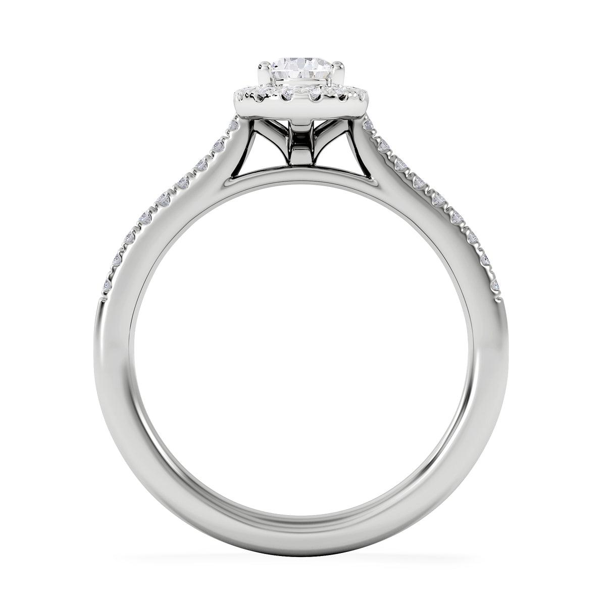 Lumia Pear Cut Lab Diamond Halo Ring 0.70ct F/VS in 9K White Gold