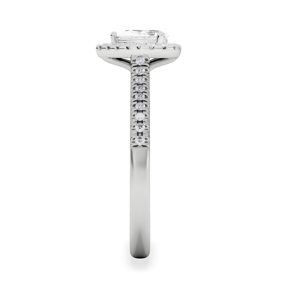 Lumia Pear Cut Lab Diamond Halo Ring 0.70ct F/VS in 9K White Gold