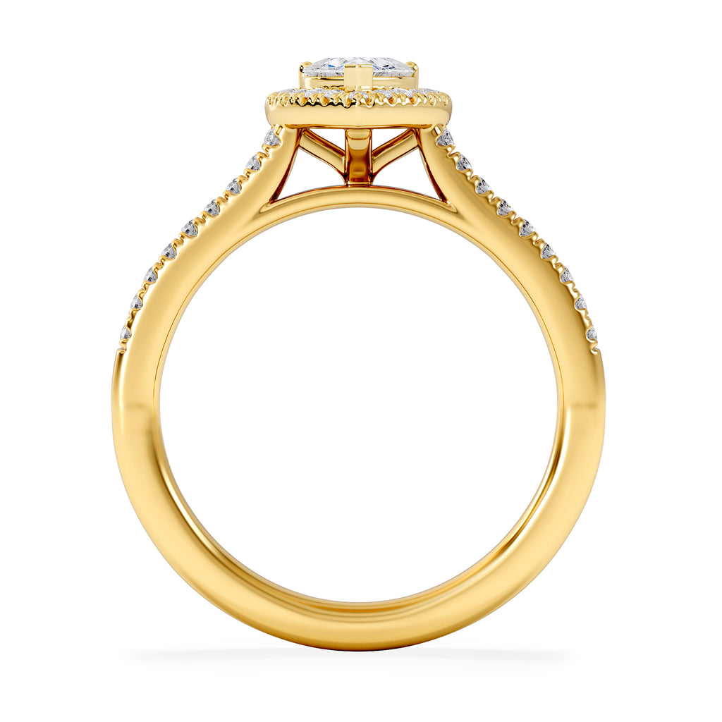 Lumia Heart Cut Lab Diamond Halo Ring 0.70ct F/VS in 9K Gold
