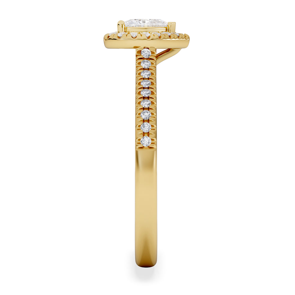 Lumia Heart Cut Lab Diamond Halo Ring 0.70ct F/VS in 9K Gold