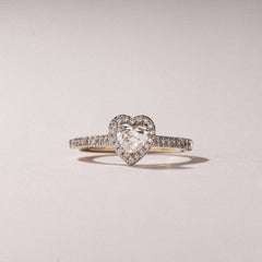 Lumia Heart Cut Lab Diamond Halo Ring 0.70ct F/VS in 9K Gold
