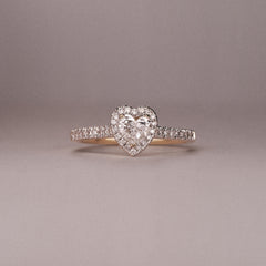 Lumia Heart Cut Lab Diamond Halo Ring 0.70ct F/VS in 9K Gold