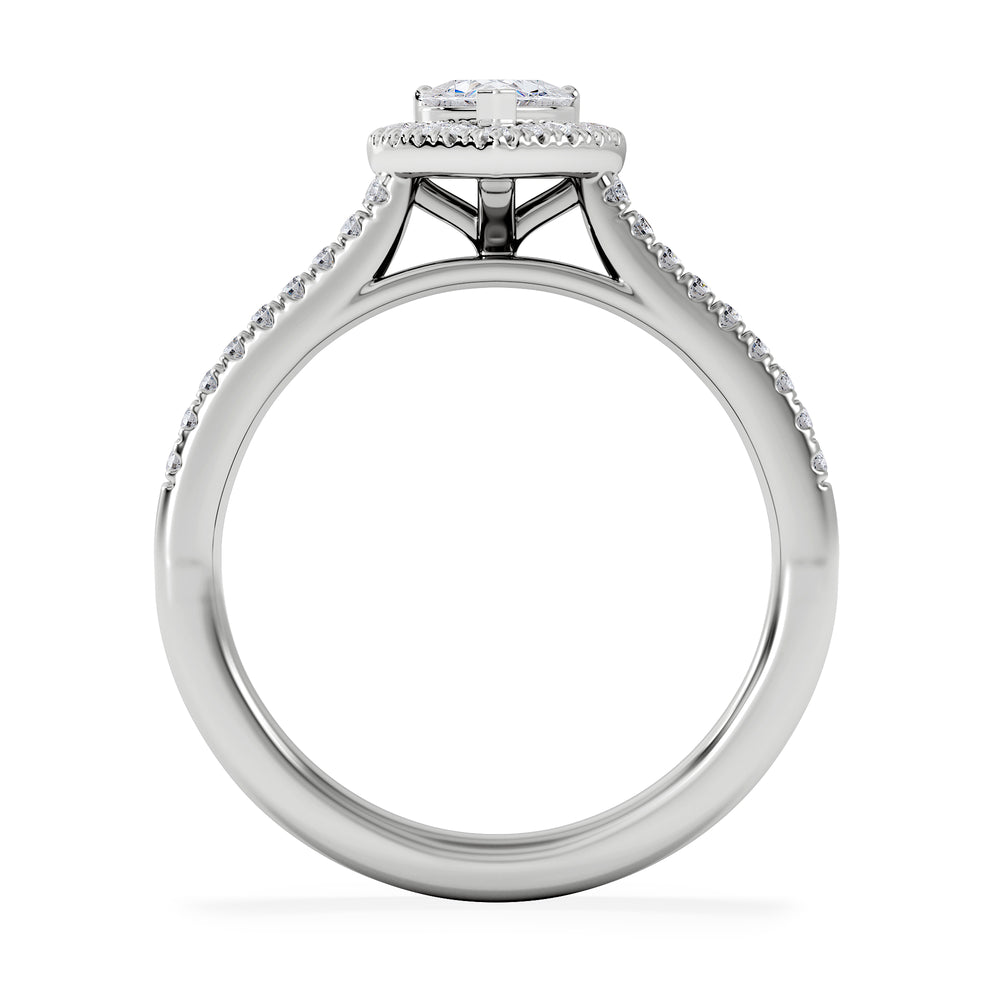 Lumia Heart Cut Lab Diamond Halo Ring 0.70ct F/VS in 9K White Gold