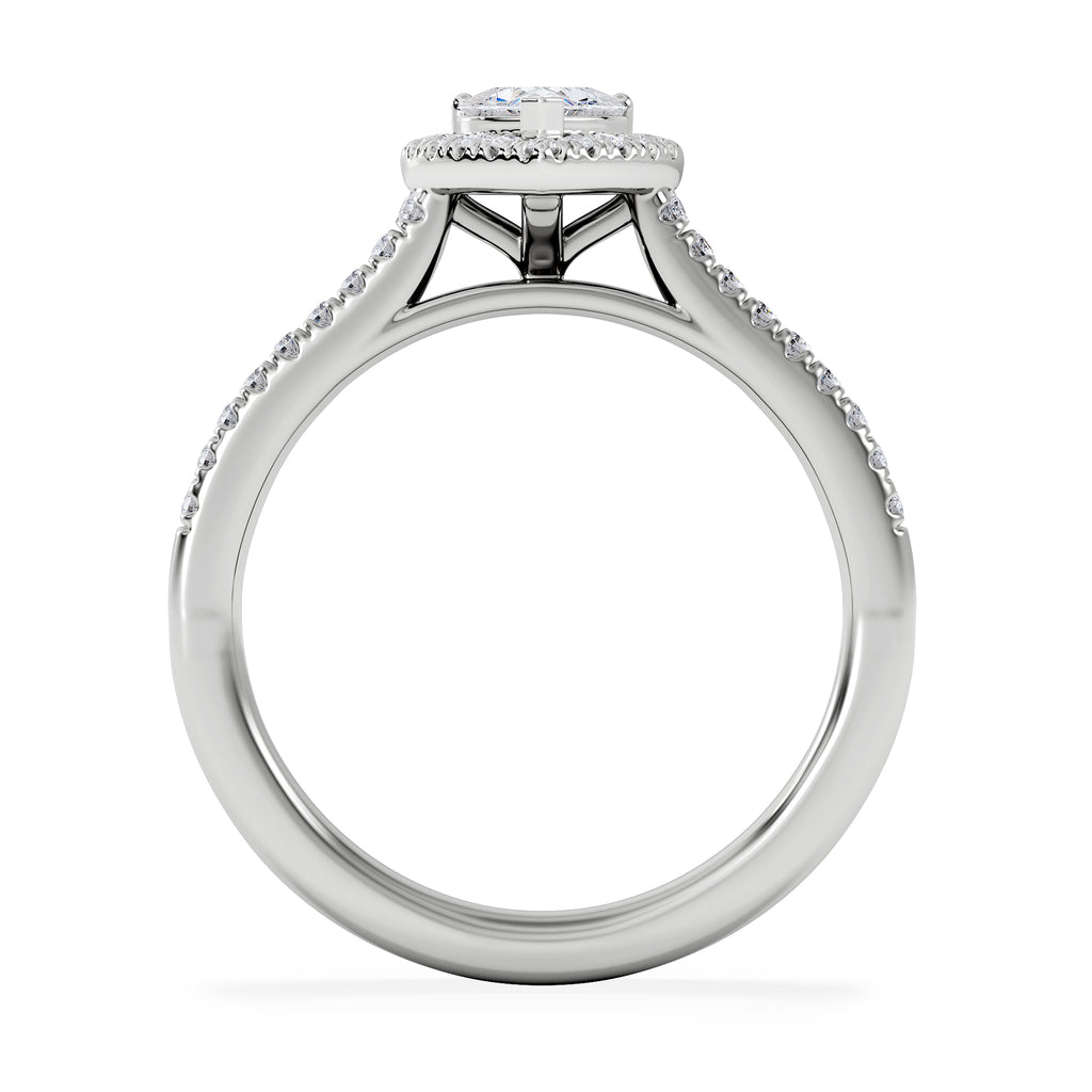 Lumia Heart Cut Lab Diamond Halo Ring 0.70ct F/VS in 9K White Gold
