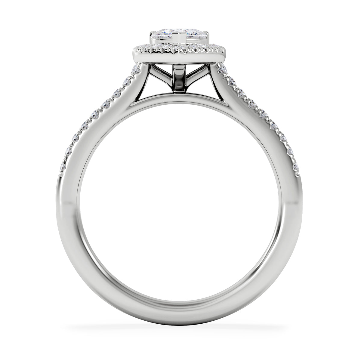 Lumia Heart Cut Lab Diamond Halo Ring 0.70ct F/VS in 9K White Gold