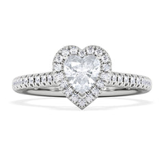 Lumia Heart Cut Lab Diamond Halo Ring 0.70ct F/VS in 9K White Gold
