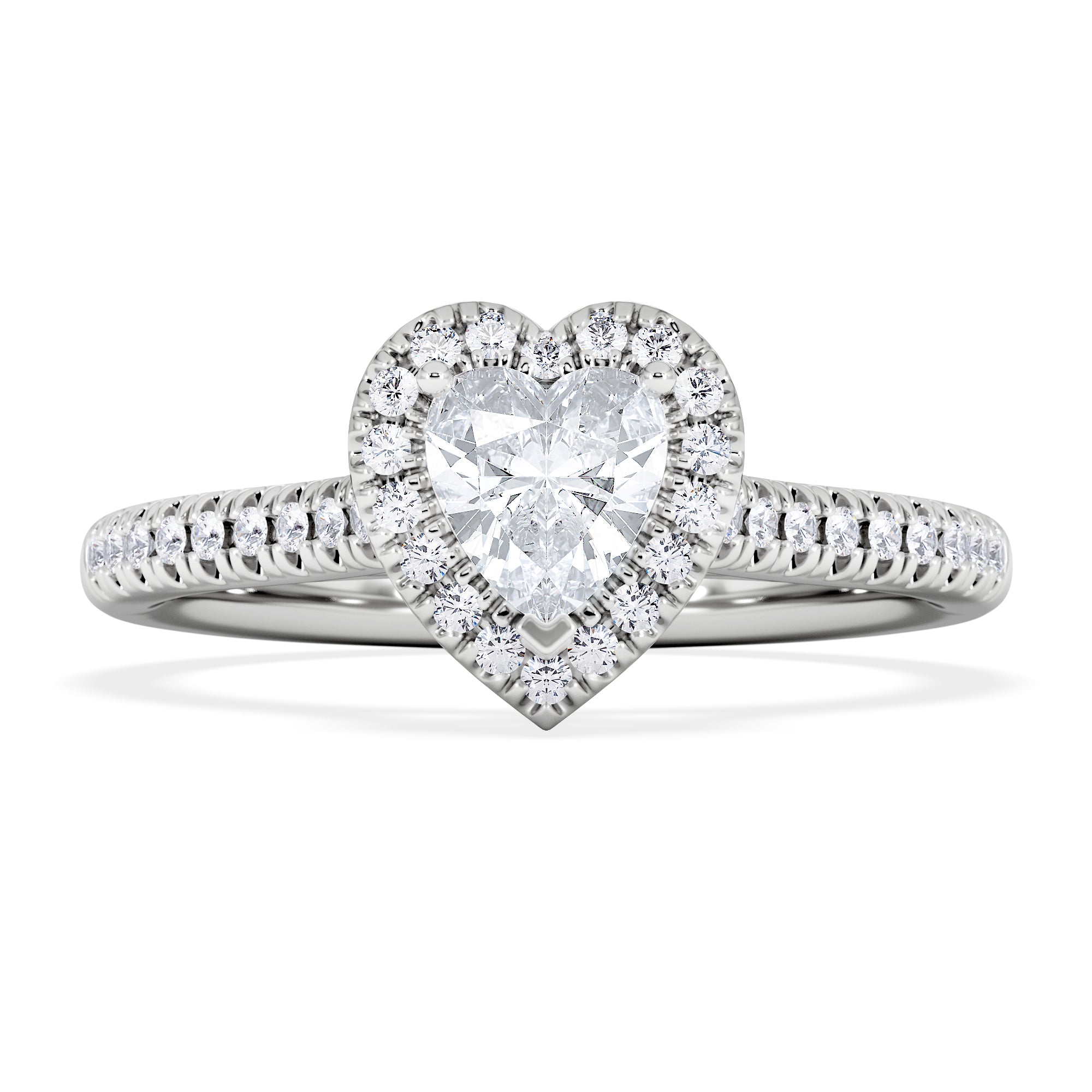 Lumia Heart Cut Lab Diamond Halo Ring 0.70ct F/VS in 9K White Gold