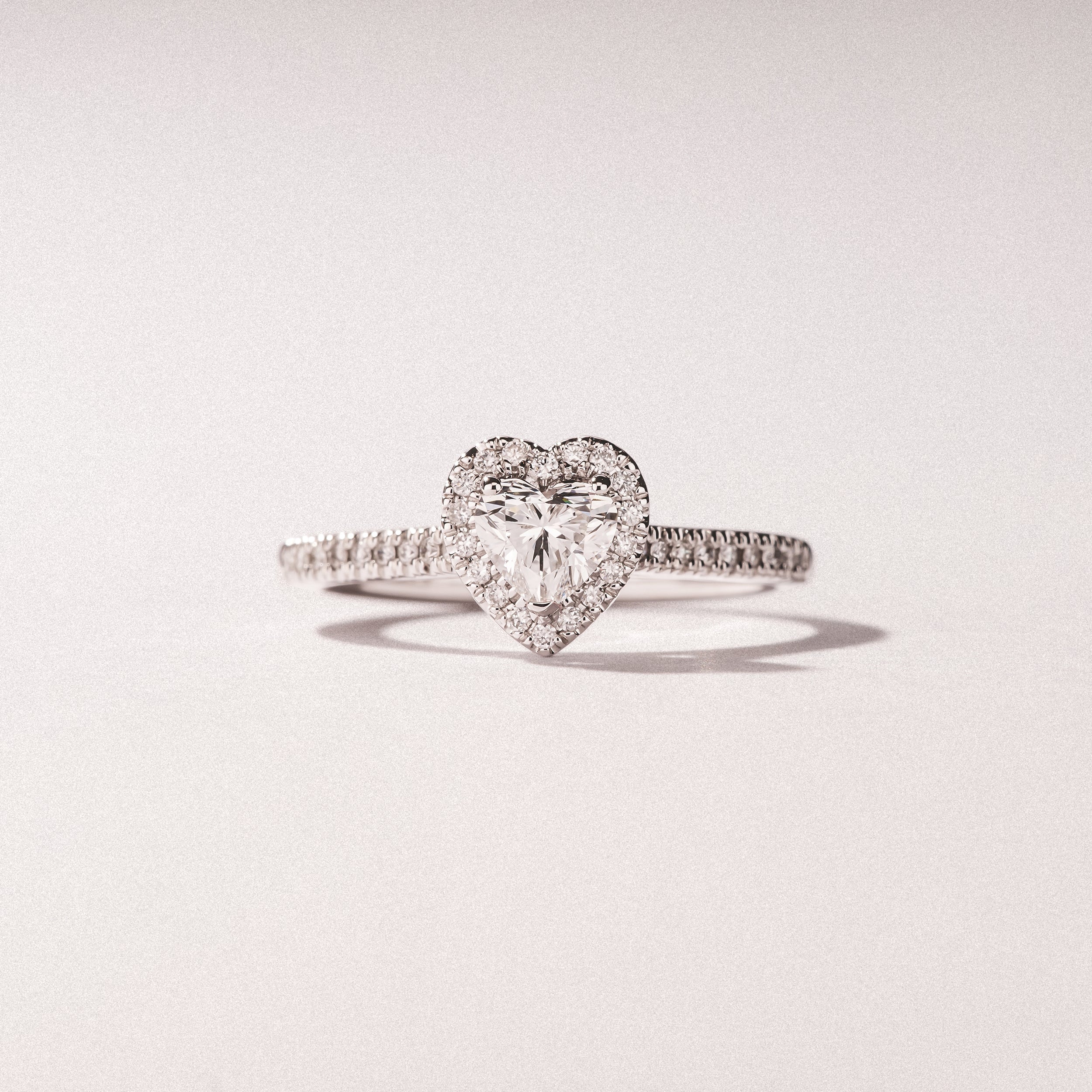Lumia Heart Cut Lab Diamond Halo Ring 0.70ct F/VS in 9K White Gold
