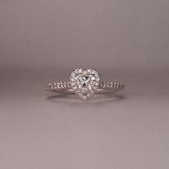 Lumia Heart Cut Lab Diamond Halo Ring 0.70ct F/VS in 9K White Gold