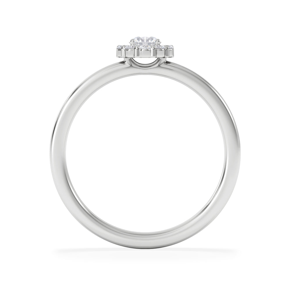 The Fleur Halo 0.30ct  H/SI Round Cut Lab Diamond Ring in Silver
